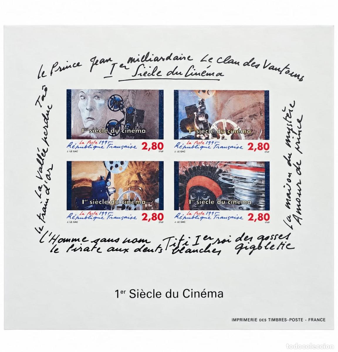 Sellos: O) 1995 FRANCE, PROOF, MOTION PICTURES, FACES ON SCREEN AND PROJECTOR, REELS OF FILM, SCT 2450, MNH