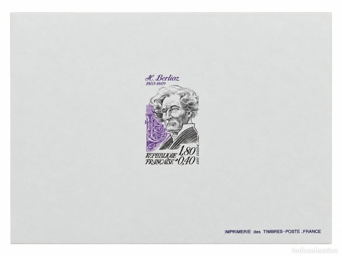 Sellos: O) 1983 FRANCE, PROOF, ORIGINAL GUM, HECTOR BERLIOZ, COMPOSER, MUSICAL INSTRUMENT, SCT B552, MNH