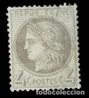 Sellos: N-11 FRANCIA A&ntilde;o 181-75 Ivert n&ordm; 52 Valor 4c Color GRIS Nuevo SIN FIJASELLOS