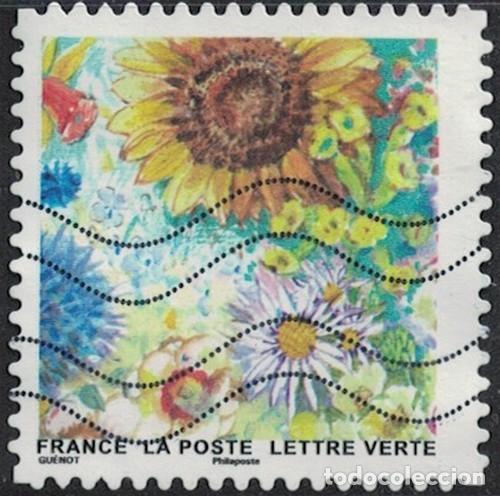 Sellos: Francia 2026 Oblit&eacute;r&eacute; Splendeur Florale 2 Asters Narcisses et Tournesol
