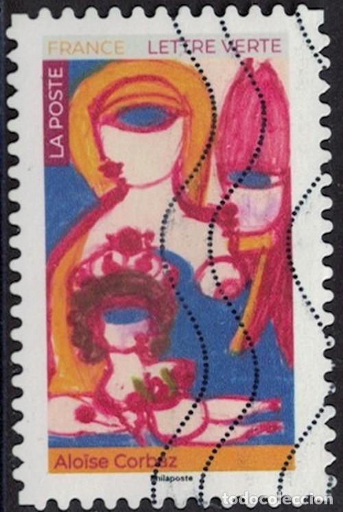 Sellos: Francia 2026 Oblit&eacute;r&eacute; Used Maman dans l'Art Madone Picasso de Alo&iuml;se Corbaz Y&T FR 2708 SU