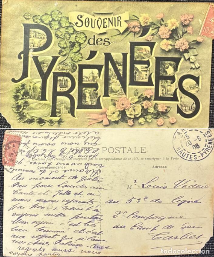 Sellos: TS.)1908, FRANCE, HAUTES-PYR&Eacute;N&Eacute;ES, CAMP GER, VINTAGE PICTURE POSTCARD, PRE-PRINTED WITH A BACKGROUND