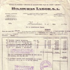 Sellos: BARCELONA. FISCAL. 1944. FACTURA REINTEGRADA CON DOS SELLOS FISCALES. MAGNÍFICA Y RARA