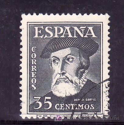 Sellos: espa&ntilde;a 1035 usada, hernan cortes - Foto 1