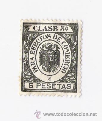 Sellos: SELLO PARA EFECTOS DE COMERCIO   CLASE 5&ordf;    6 PTAS. - Foto 1