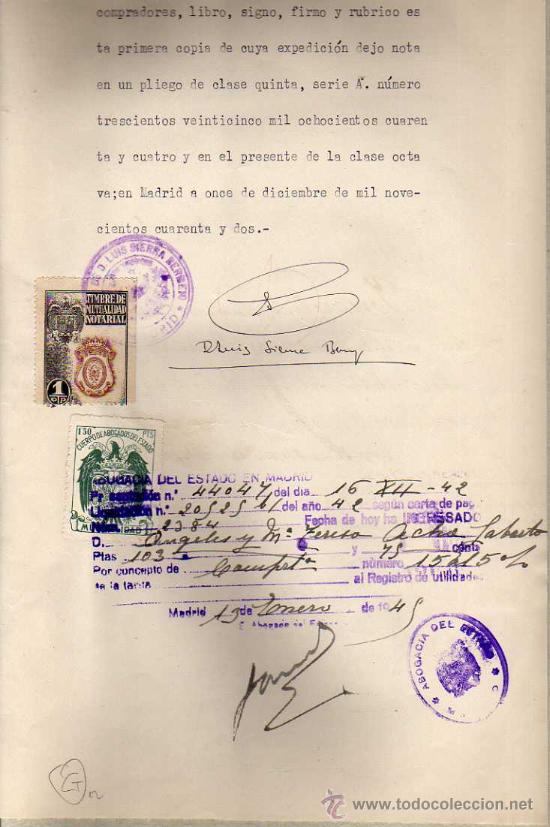 Madrid 1942 Timbre De Mutualidad Notarial Se Comprar Sellos Usados