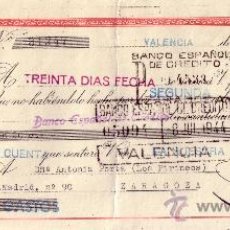 Sellos: VALENCIA. 1944. LETRA DE CAMBIO DE FALANGE REINTEGRADA CON SELLO FISCAL. MAGNÍFICA.