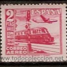 Sellos: SELLO ESPAÑA ESTADO ESPAÑOL EDIFIL 1039 AÑO 1948 CENTENARIO DEL FERROCARRIL TREN DIESEL AVION LOOKHE