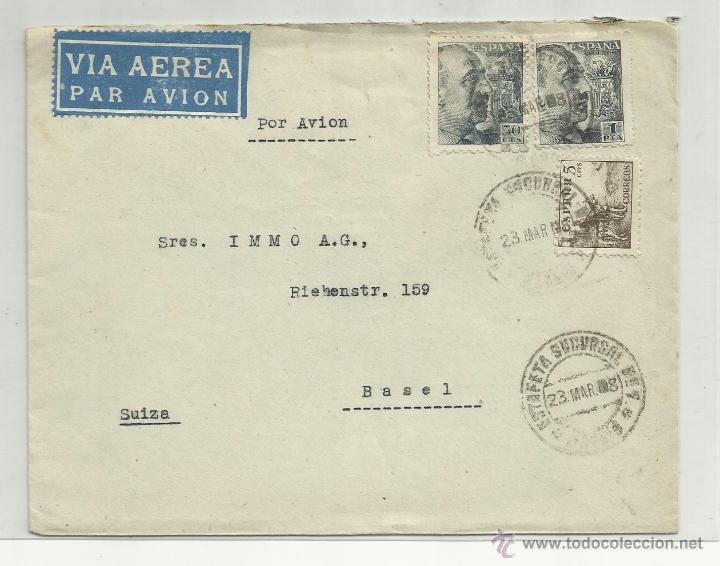 Sellos: circulada 1948 de madrid a bassel suiza - Foto 1