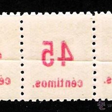 Sellos: 1938.- TIRA DE 3 SELLOS CON VARIEDAD DE SOBRECARGADA -CALCADA -EN REV..CATº EDIFIL Nº 742 HC + 100 €