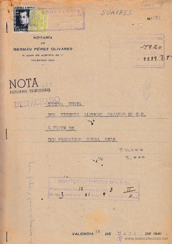 1941 Valencia Sello Timbre Mutualidad Notarial Comprar Sellos Usados