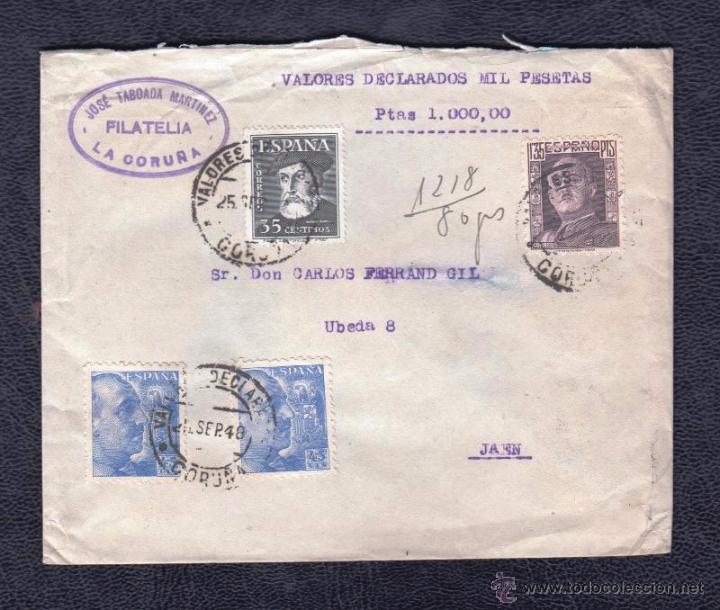 Sellos: 1948.- LA CORU&Ntilde;A A JAEN - Foto 1