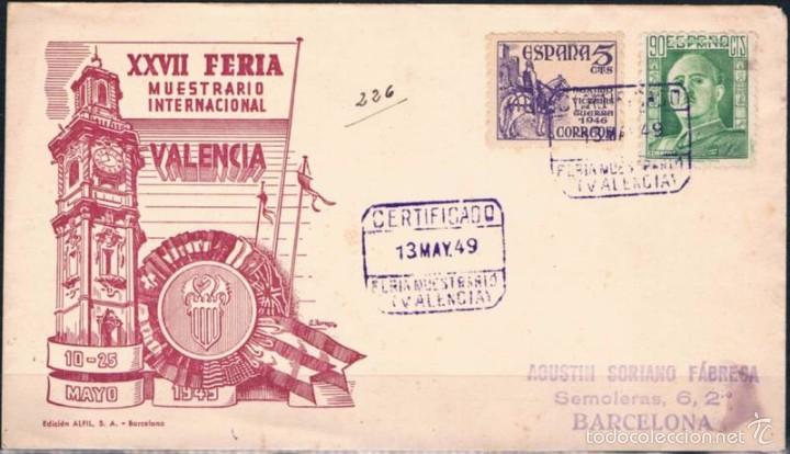 Sellos: 1949.-  VALENCIA A BARCELONA - Foto 1