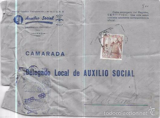Sellos: SOBRE DE AUXILIO SOCIAL. - Foto 1