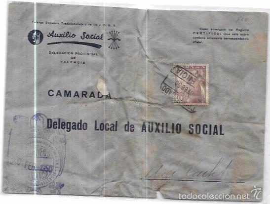 Sellos: SOBRE DE AUXILIO SOCIAL. - Foto 1