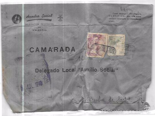 Sellos: SOBRE DE AUXILIO SOCIAL. - Foto 1