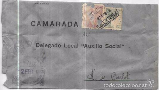 Sellos: SOBRE DE AUXILIO SOCIAL. - Foto 1