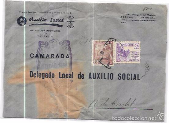 Sellos: SOBRE DE AUXILIO SOCIAL. - Foto 1