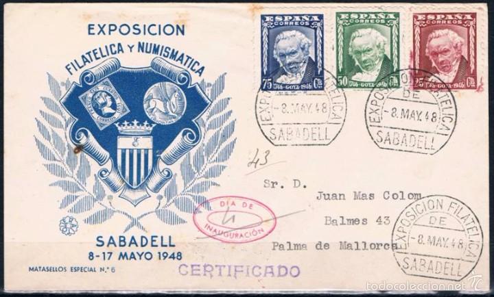 Sellos: 1948.- SABADELL A PALMA DE MALLORCA - Foto 1