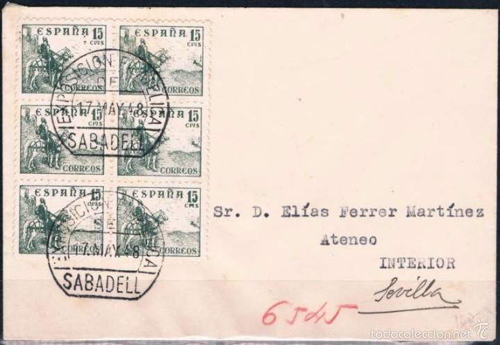 Sellos: 1948.-  SABADELL A SEVILLA - Foto 1
