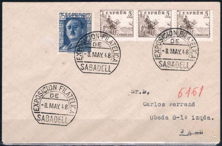 Sellos: 1948.-  SABADELL A JA&Eacute;N - Foto 1