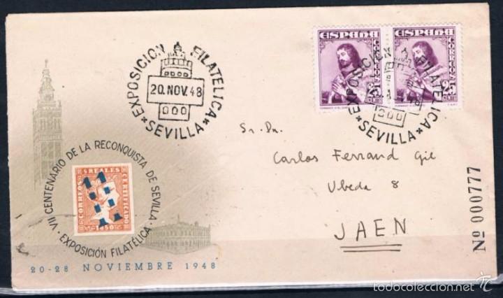 Sellos: 1948.- SEVILLA A JA&Eacute;N - Foto 1