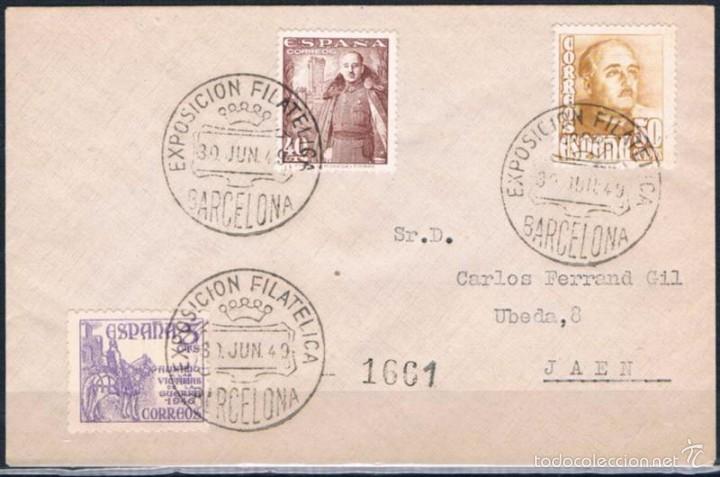 Sellos: 1949.-  BARCELONA  A JA&Eacute;N - Foto 1