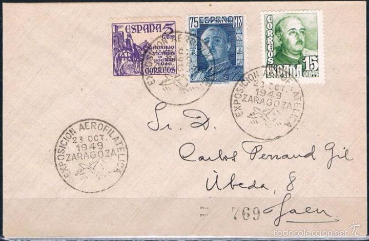 Sellos: 1949.- ZARAGOZA A JA&Eacute;N - Foto 1