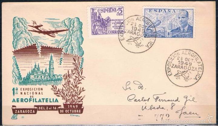 Sellos: 1949.- ZARAGOZA A JA&Eacute;N - Foto 1