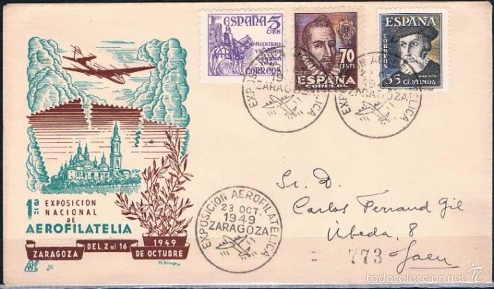 Sellos: 1949.- ZARAGOZA A JA&Eacute;N - Foto 1