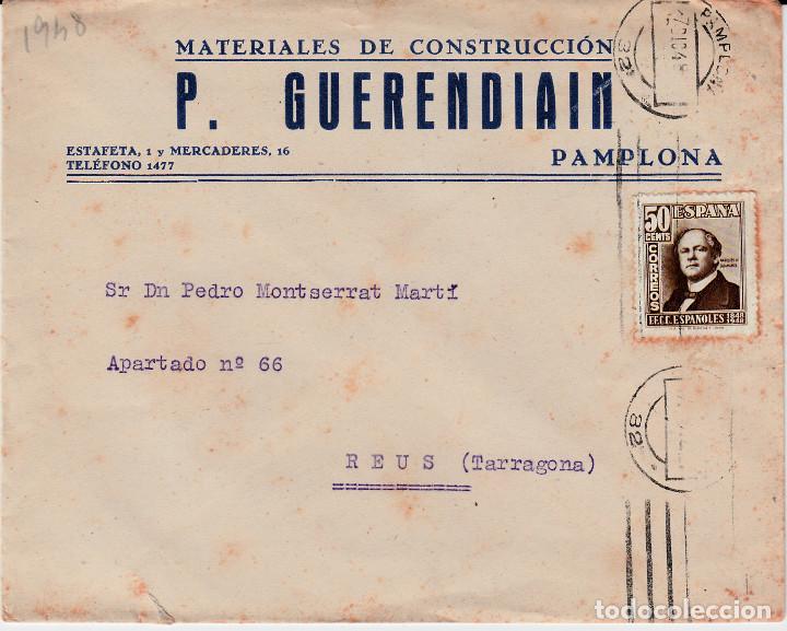 SOBRE COMERCIAL DE P. GUERENDAIN DE PAMPLONA ---1948--- (Sellos - España - Estado Español - De 1.936 a 1.949 - Cartas)
