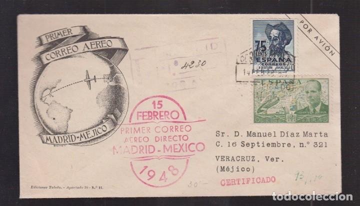 Sellos: 1948.- MADRID A MEXICO - Foto 1