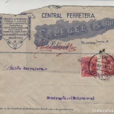Sellos: SOBRE COMERCIAL. FERRETERÍA ESPEGEL CENSURA PALENCIA 1949 /MONDRAGÓN .DORSO SELLO BENÉFICO 