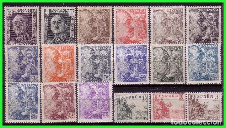 Francobolli: 1949 Cid y General Franco, EDIFIL n&ordm; 1044 a 1061 *