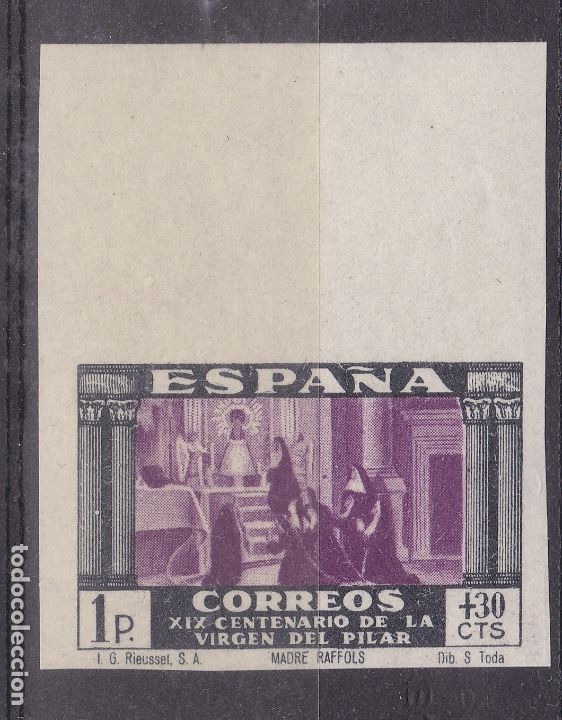 Briefmarken: MM28-PILAR Edifil 897s. Sin dentar ** Sin Fijasellos . LUJO