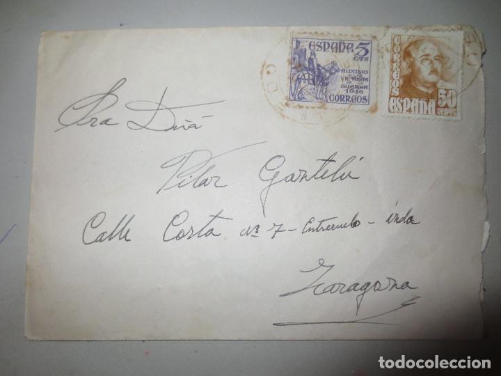 Sellos: carta dirigida a zaragoza - Foto 1