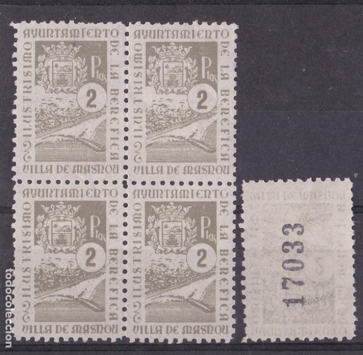 Francobolli: MM24- Fiscales Locales EL MASNOU 2 ptas . Variedad ** Sin Fijasellos.. Perfectos