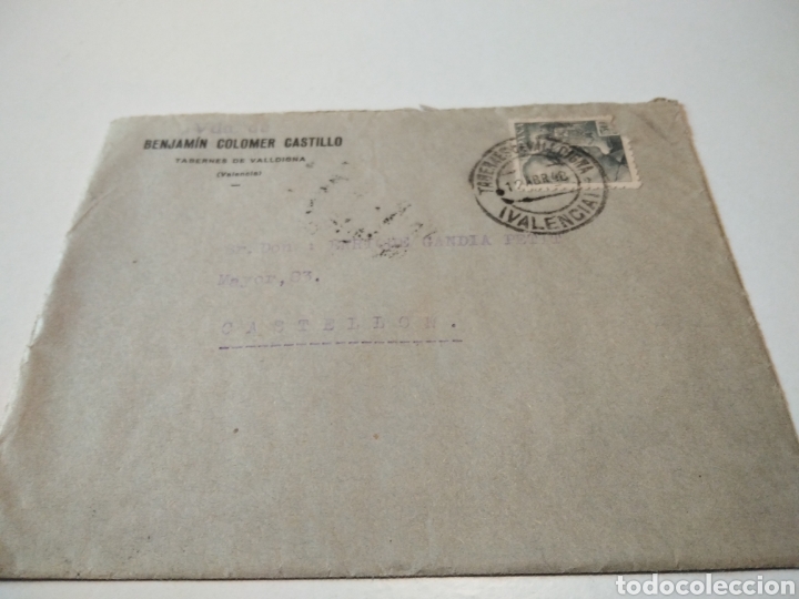 Sellos: Carta Benjam&iacute;n Colomer Castillo, Tabernes de Valldigna - Foto 1