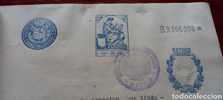 Sellos: Documento con sellos. 1940 - Foto 2