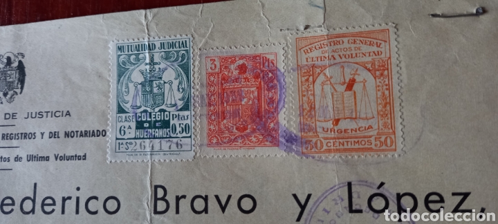 Sellos: Documento con sellos. 1940 - Foto 3