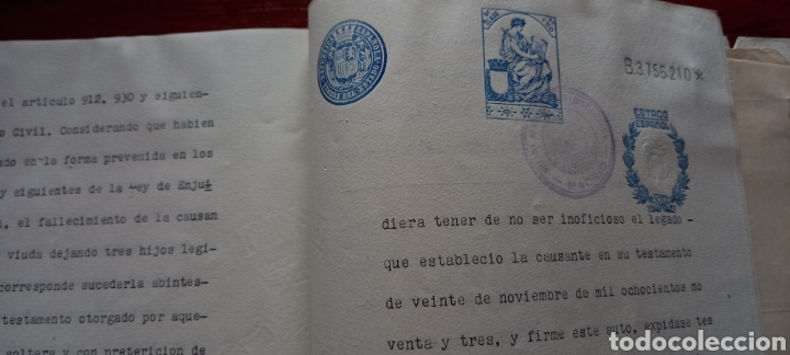 Sellos: Documento con sellos. 1940 - Foto 5