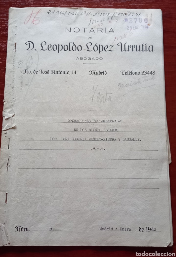Sellos: Documento con sellos. 1940 - Foto 9