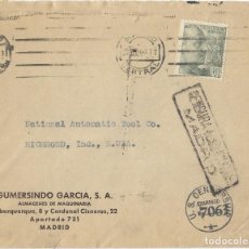 Sellos: 1944 CARTA MADRID A USA. 2ª GUERRA MUNDIAL. CENSURAS