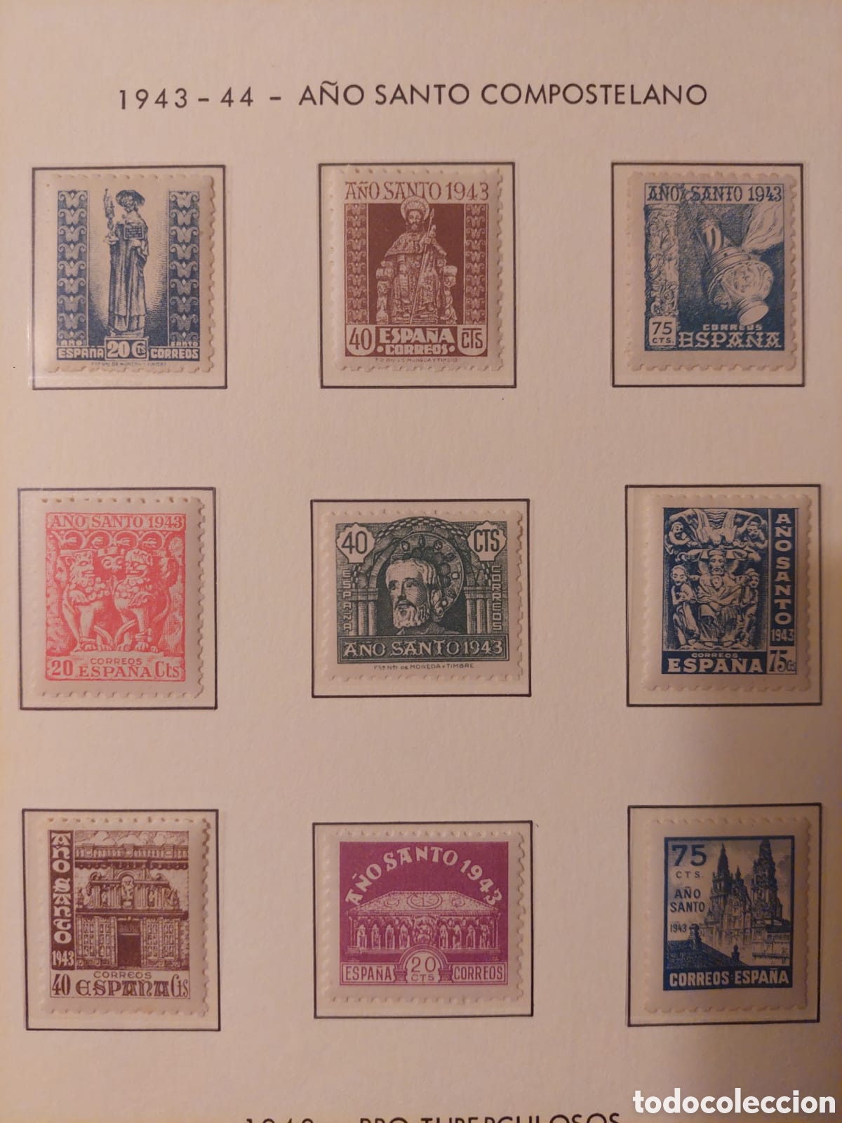Sellos: A&ntilde;o Santo Compostelano 1943 - Foto 2