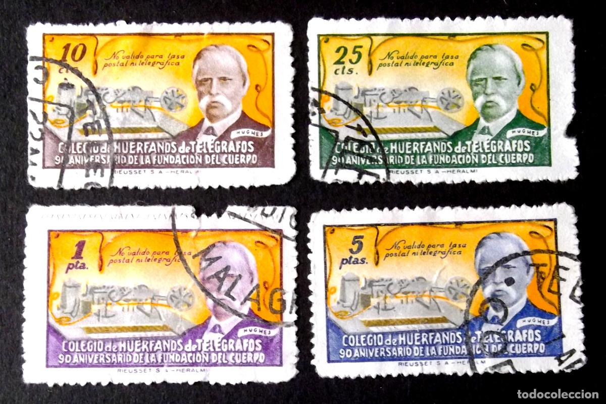 Sellos: HUÉRFANOS TELÉGRAFOS, USADOS, CAT. GÁLVEZ Nº 52-55.