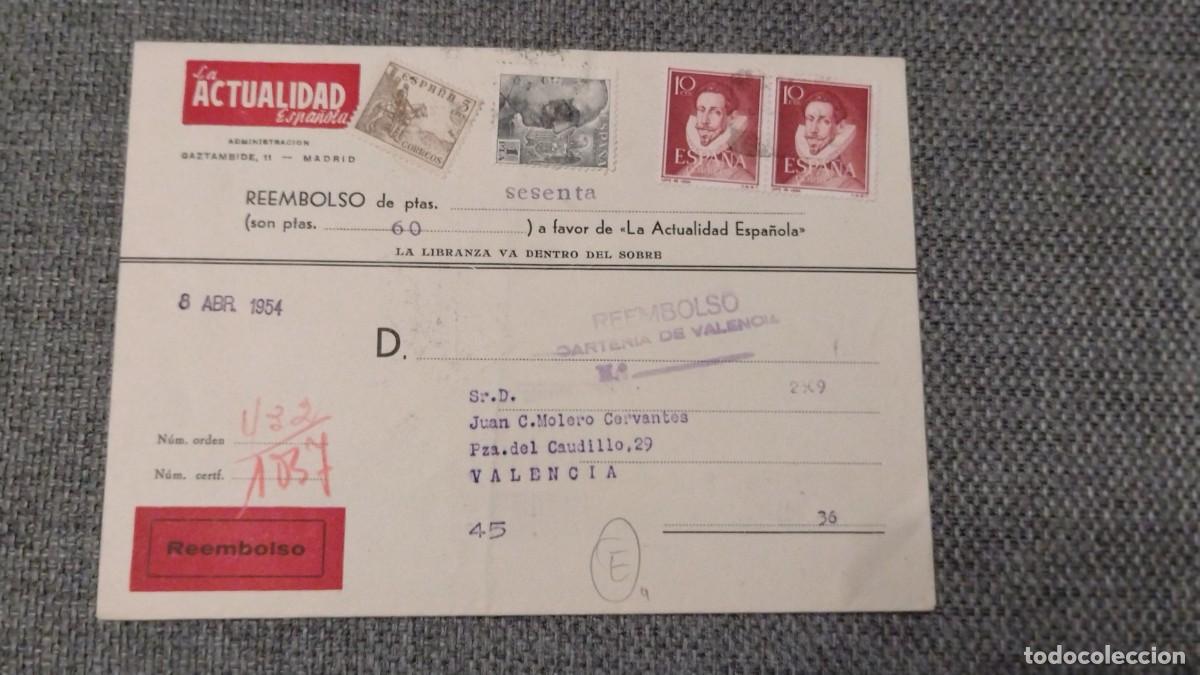 Sellos: Sobre La actualidad española. Reembolso. Valencia