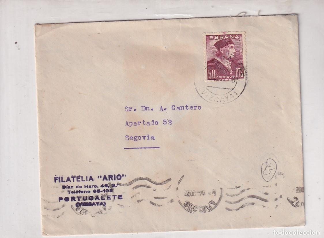Sellos: Sobre Filatelia Ario Portugalete Vizcaya. Enviada a Segovia. No conserva la carta.