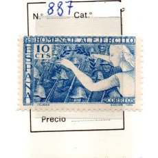 Sellos: SELLO DE ESPAÑA 1939 HOMENAJE AL EJERCITO 10 CT. NUEVO EDIFIL 887. Lote 401020299