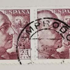 Sellos: USADO - GENERAL FRANCO 1949 1953 - 25 CTS - EDIFIL 1048 ( BLOQUE DE 2 ). Lote 402133809