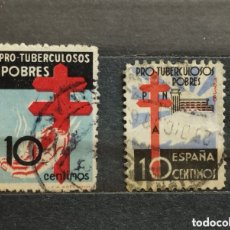 Sellos: ESPAÑA. 1937/1938. PRO TUBERCULOSOS. EDIFIL 840 Y 866. USADOS.